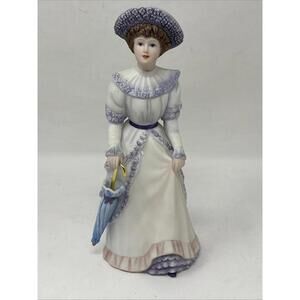 Figurine Home Interiors 1998  Penelope Lady Figurine with Parasol #1491 PRISTINE
